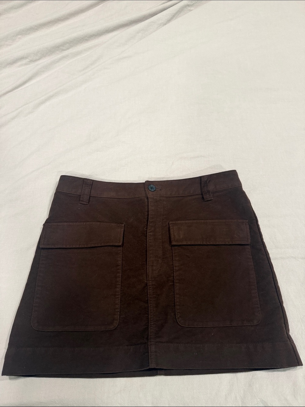 Madewell Dark Brown Mini Skirt with Front Patch Pockets